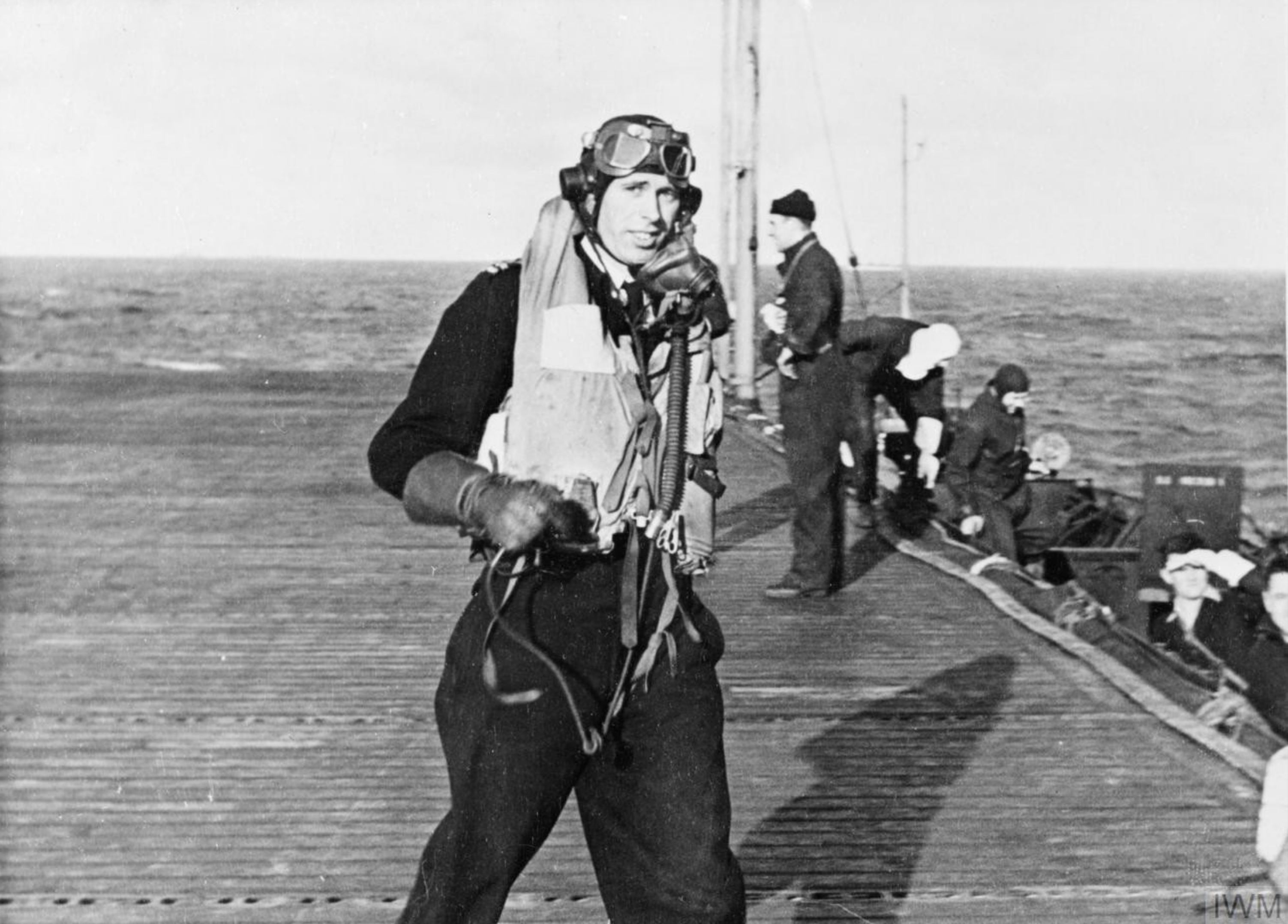 Fleet Air Arm 811NAS pilot Lt Erik Sven Erikson after downing a Junkers Ju 290 16th Feb 1944 IWM A22244