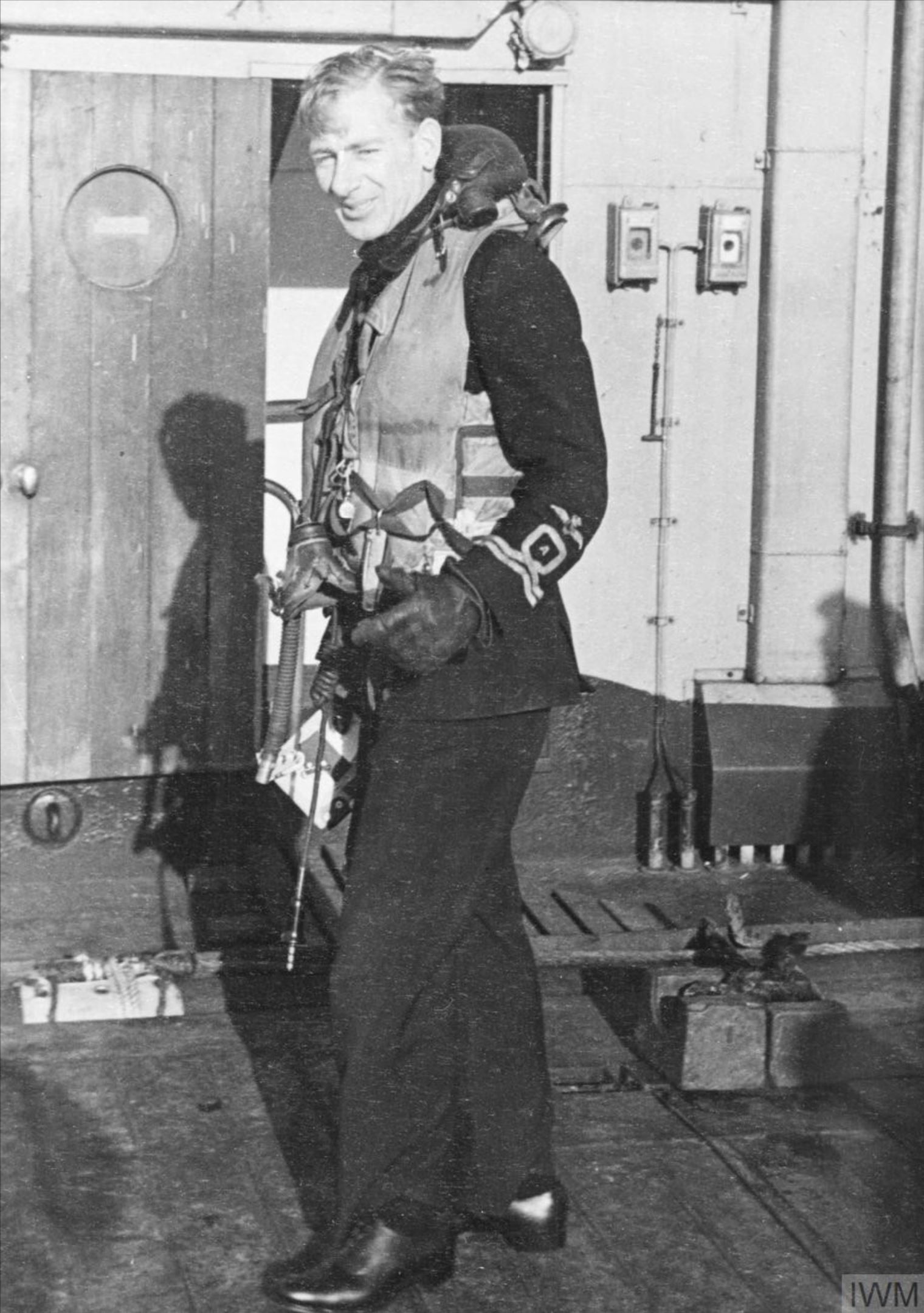 Fleet Air Arm 811NAS pilot Lt William Clifford Dimes after downing a Junkers Ju 290 16th Feb 1944 IWM A22243