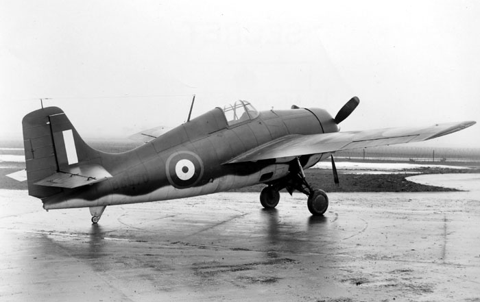 Fleet Air Arm Martlet MkI Grumman F4F-3 Wildcat BJ570 rear quarter profile view most likely at NAS Anacostia 01