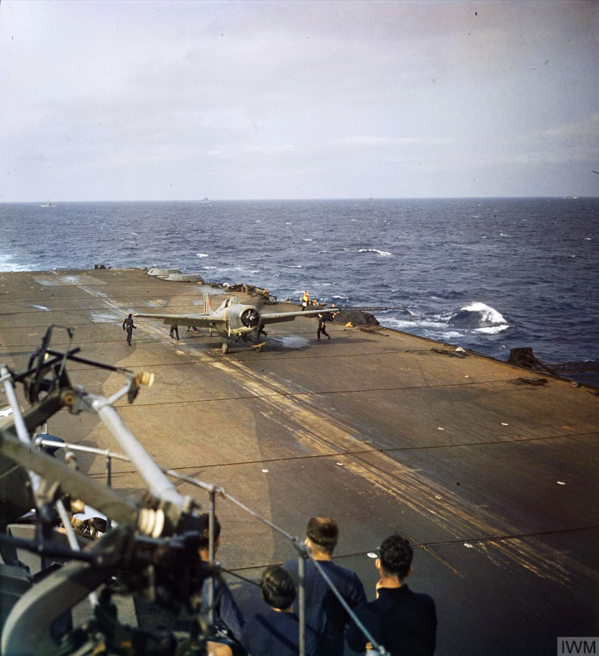 Fleet Air Arm Martlet MkIIs about to take off from HMS Formidable Operation Torch Nov 1942 IWM TR284