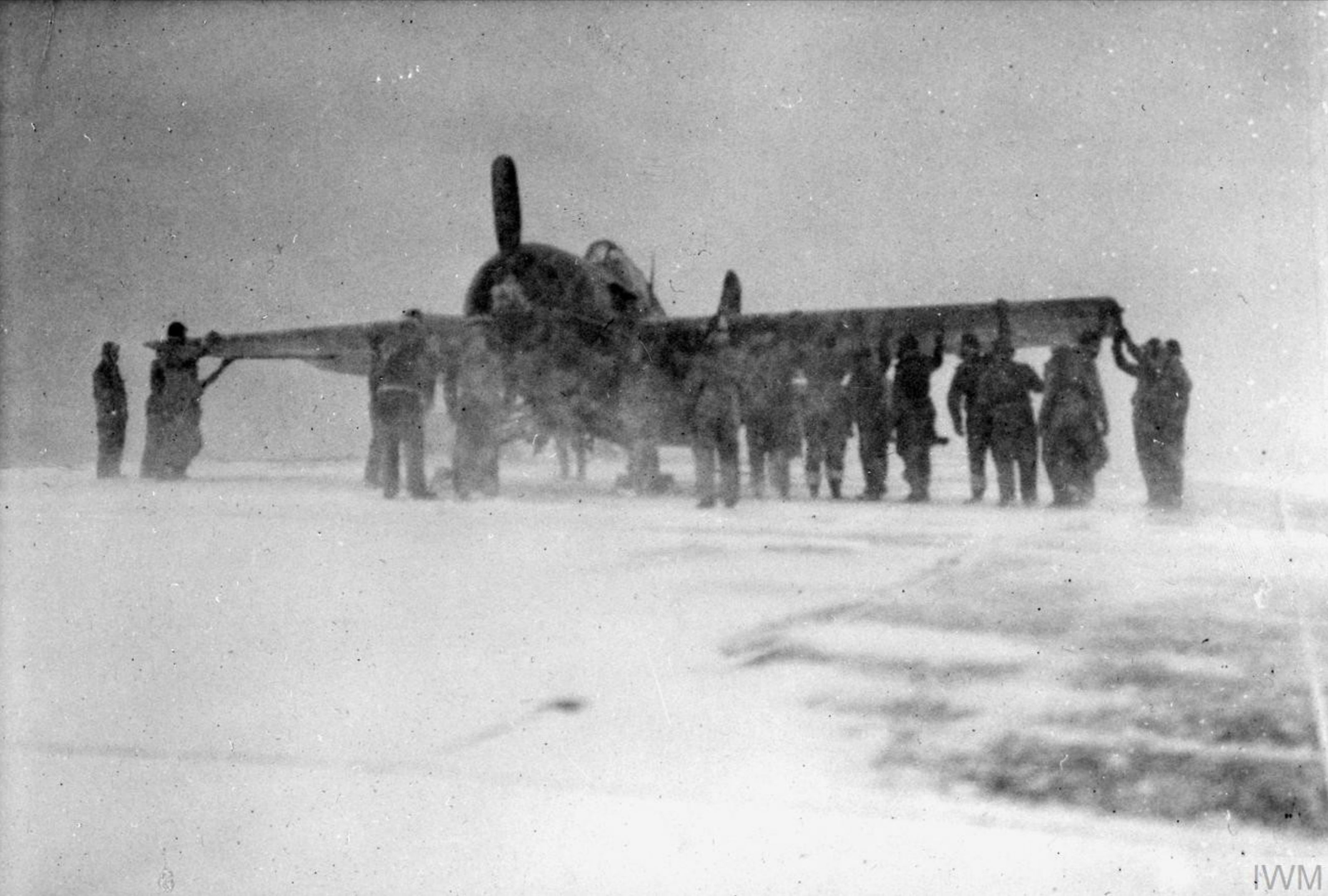 Fleet Air Arm Martlet aboard HMS Campania during convoy to Russia 1945 IWM A28225