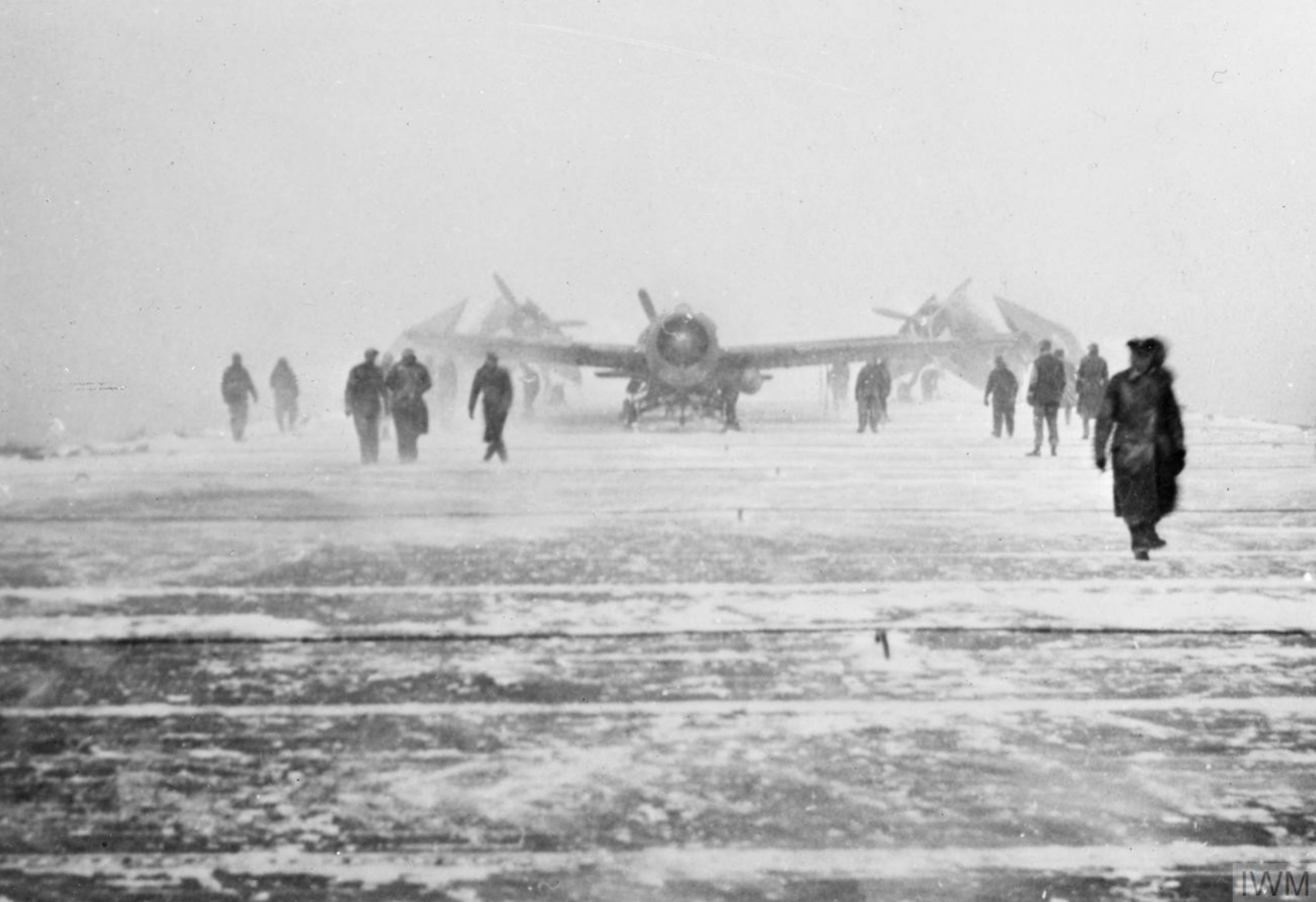 Fleet Air Arm Martlet aboard HMS Trumpeter during convoy to Russia 1945 IWM A28202