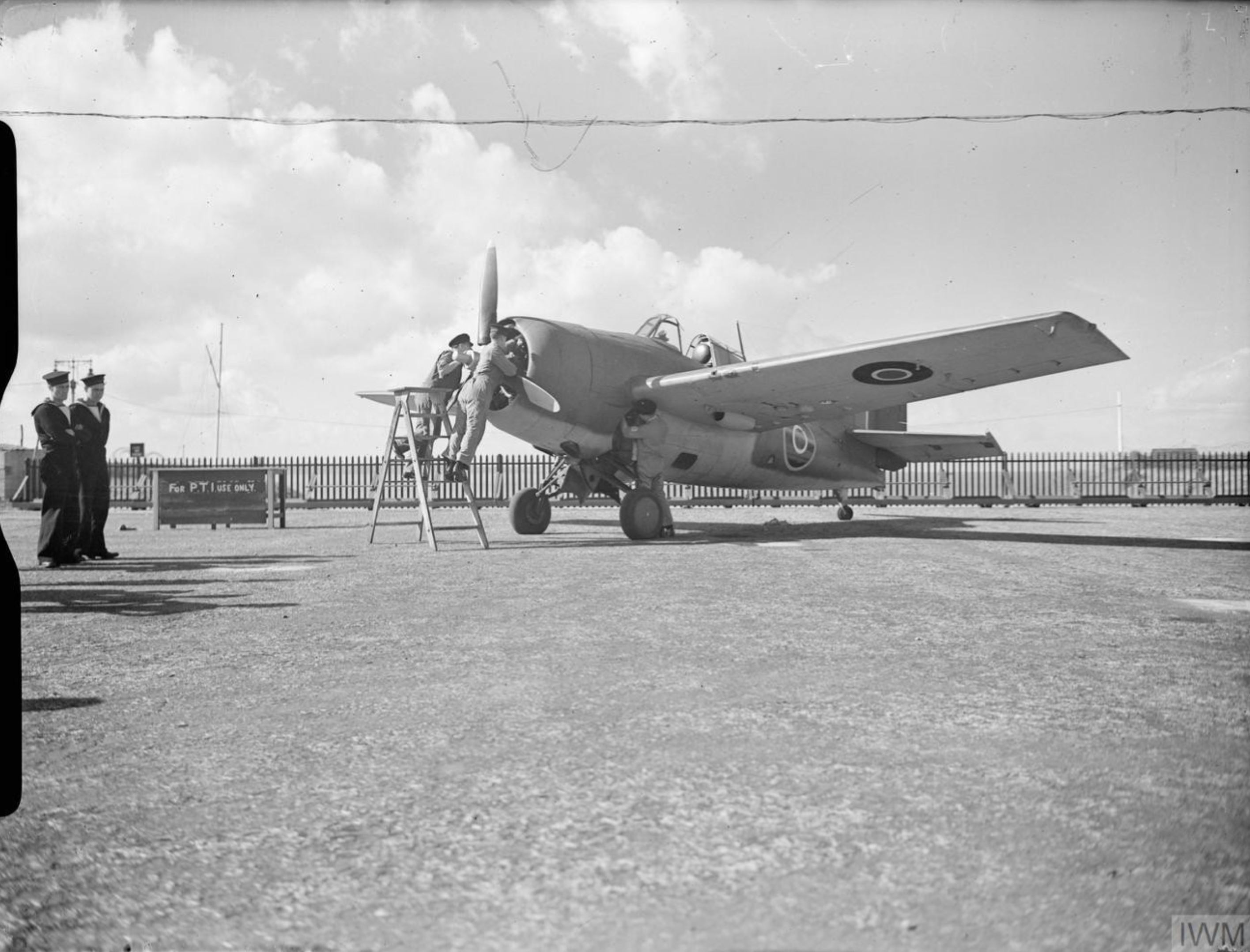 Fleet Air Arm Martlet on the ground at Lee on Solent Fleet Air Arm Station Hampshire HMS Daedalus IWM A19271