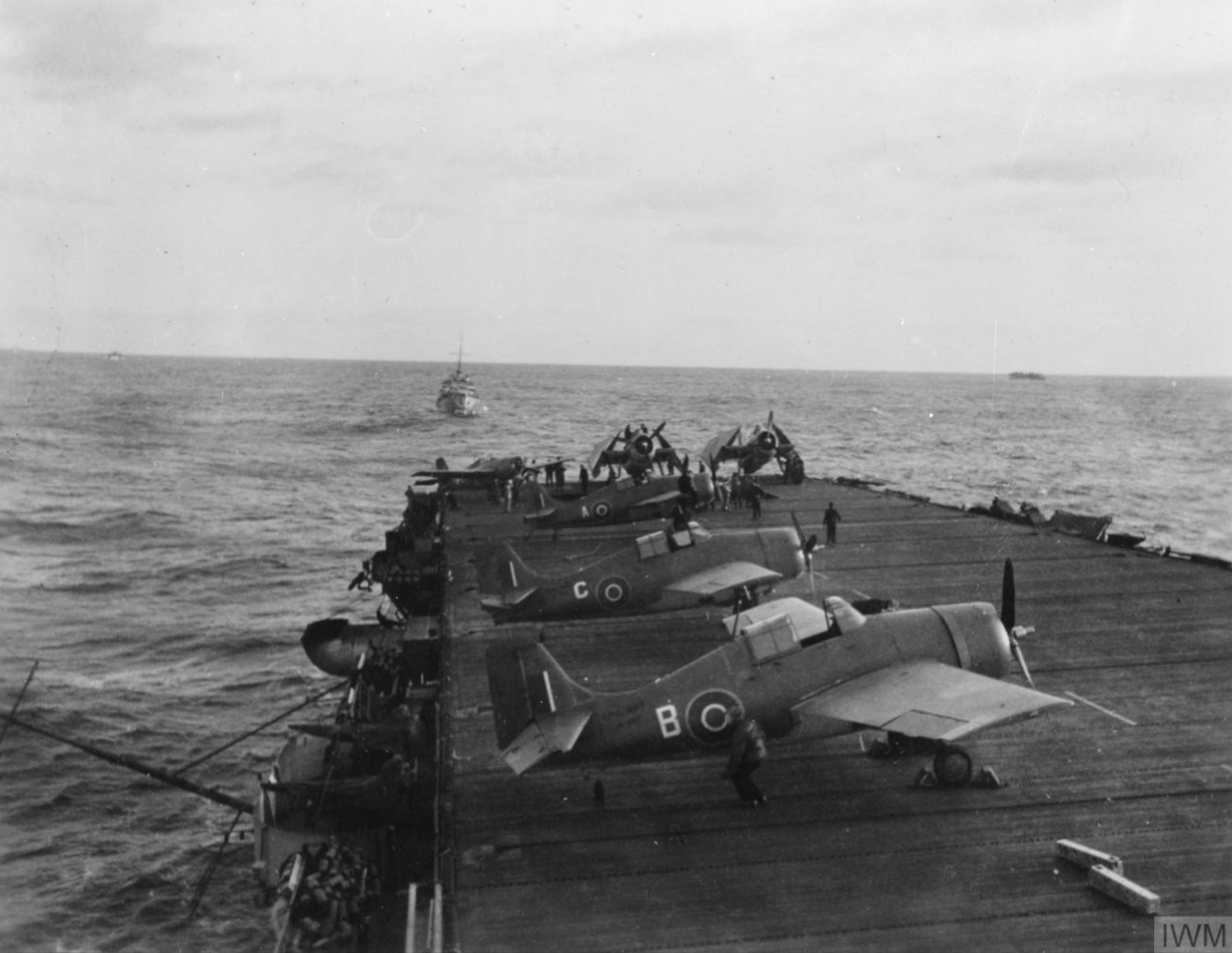 Fleet Air Arm Martlets JV series aboard HMS Tracker Mar 1944 A22541