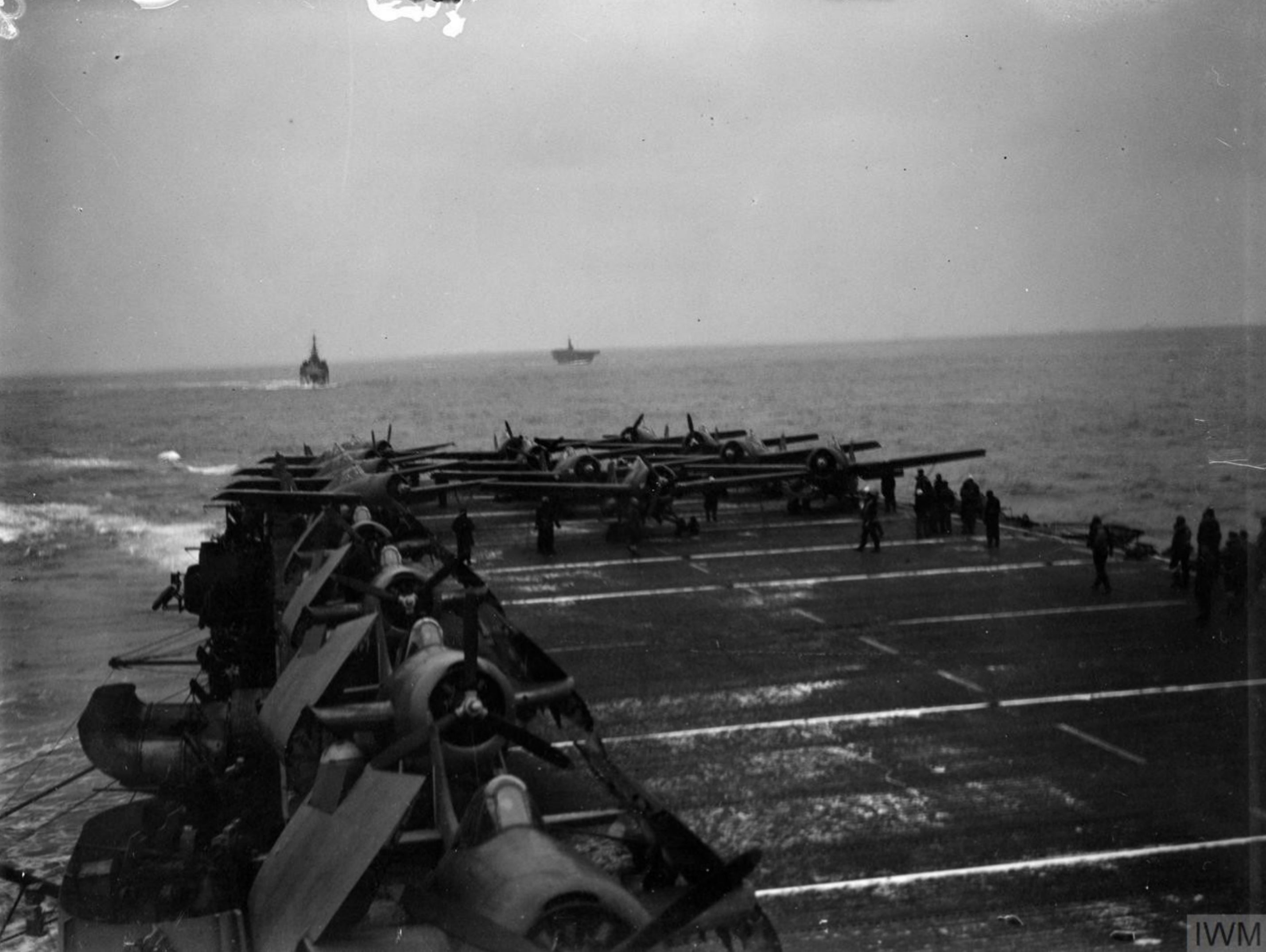 Fleet Air Arm Martlets aboard HMS Pursuer off Norway Apr 1944 IWM A23057