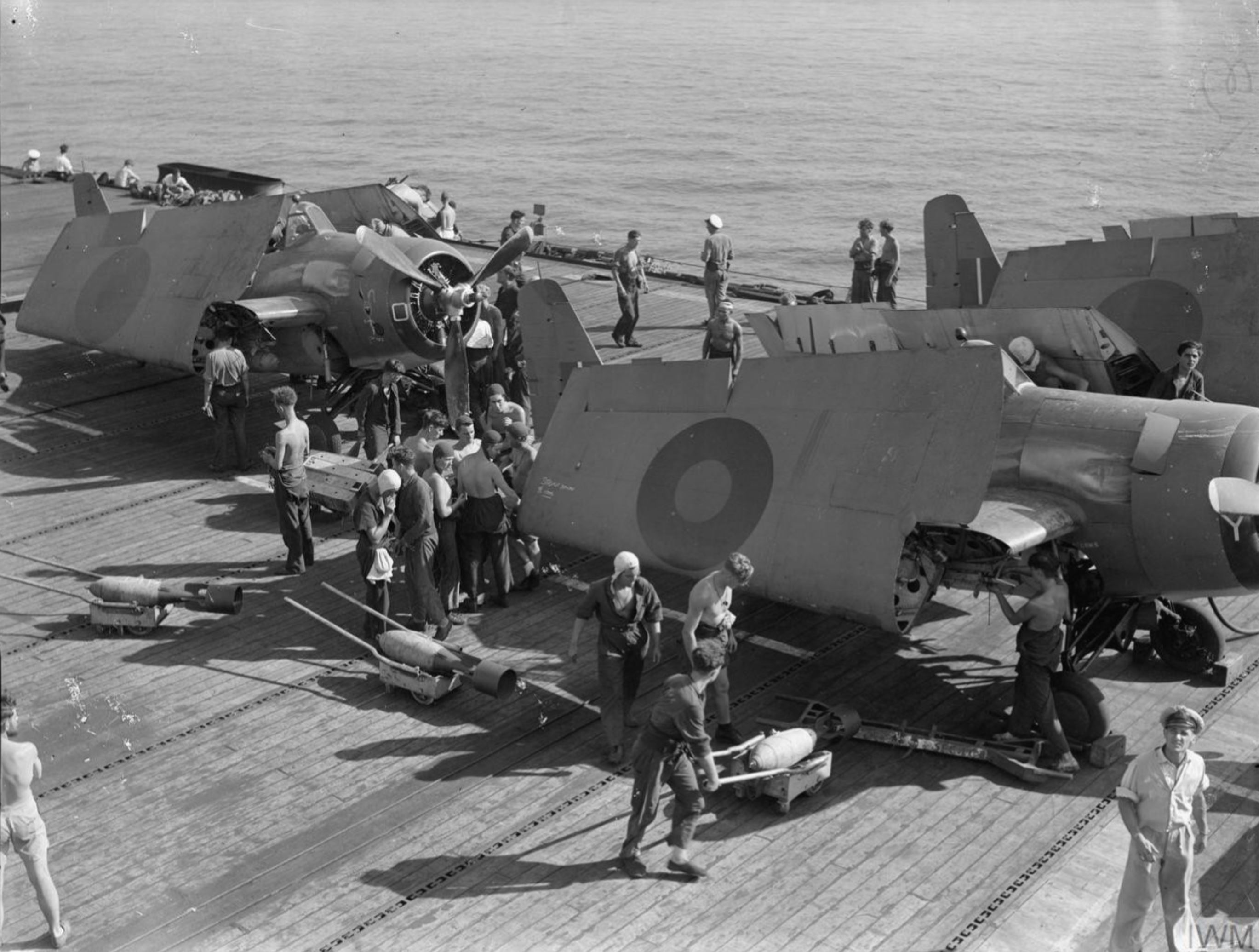 Fleet Air Arm Martlets aboard HMS Pursuer off Southern France 14th 15 Aug 1944 IWM A25275