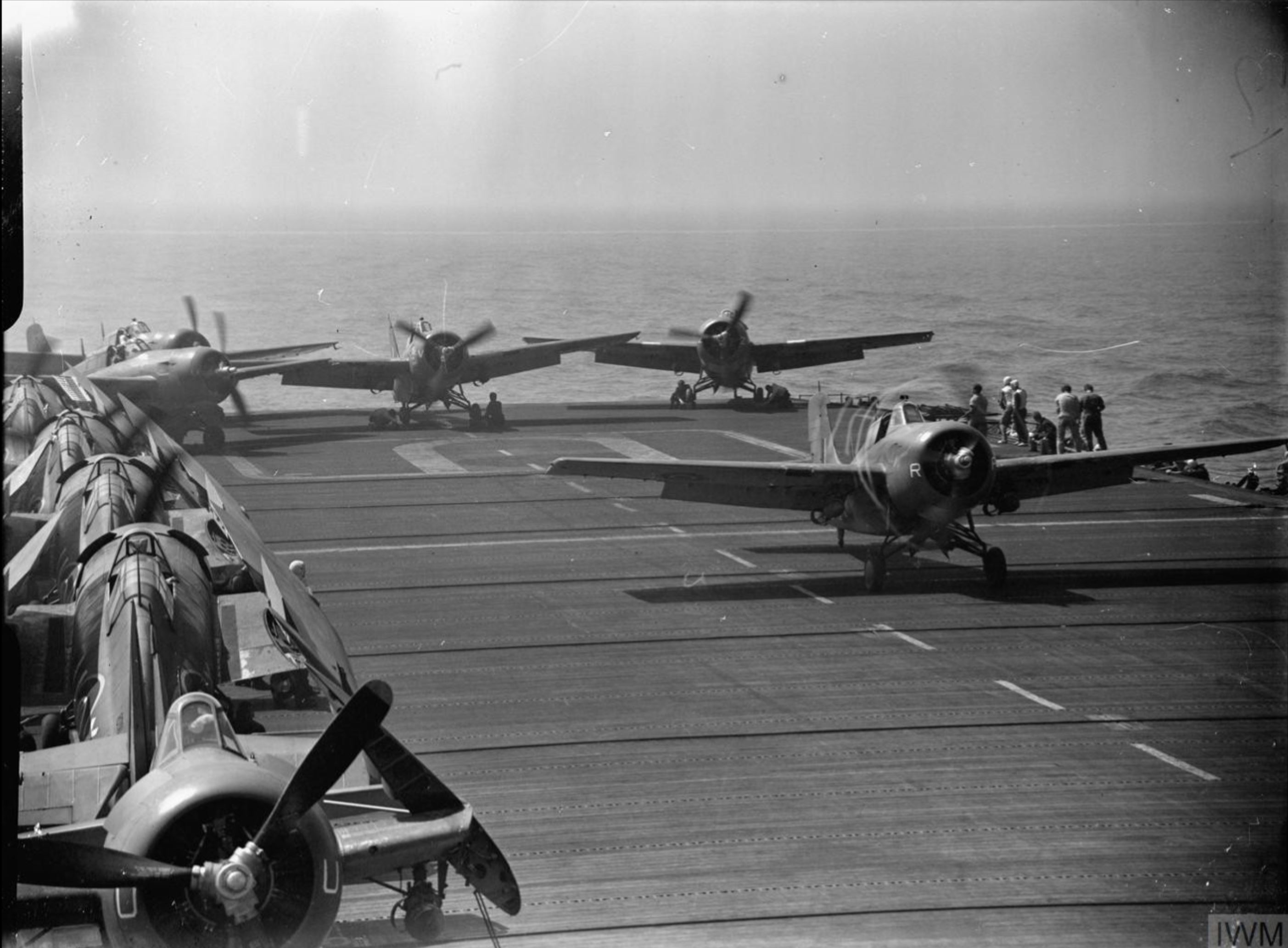 Fleet Air Arm Martlets aboard HMS Pursuer off Southern France 14th 15 Aug 1944 IWM A25276