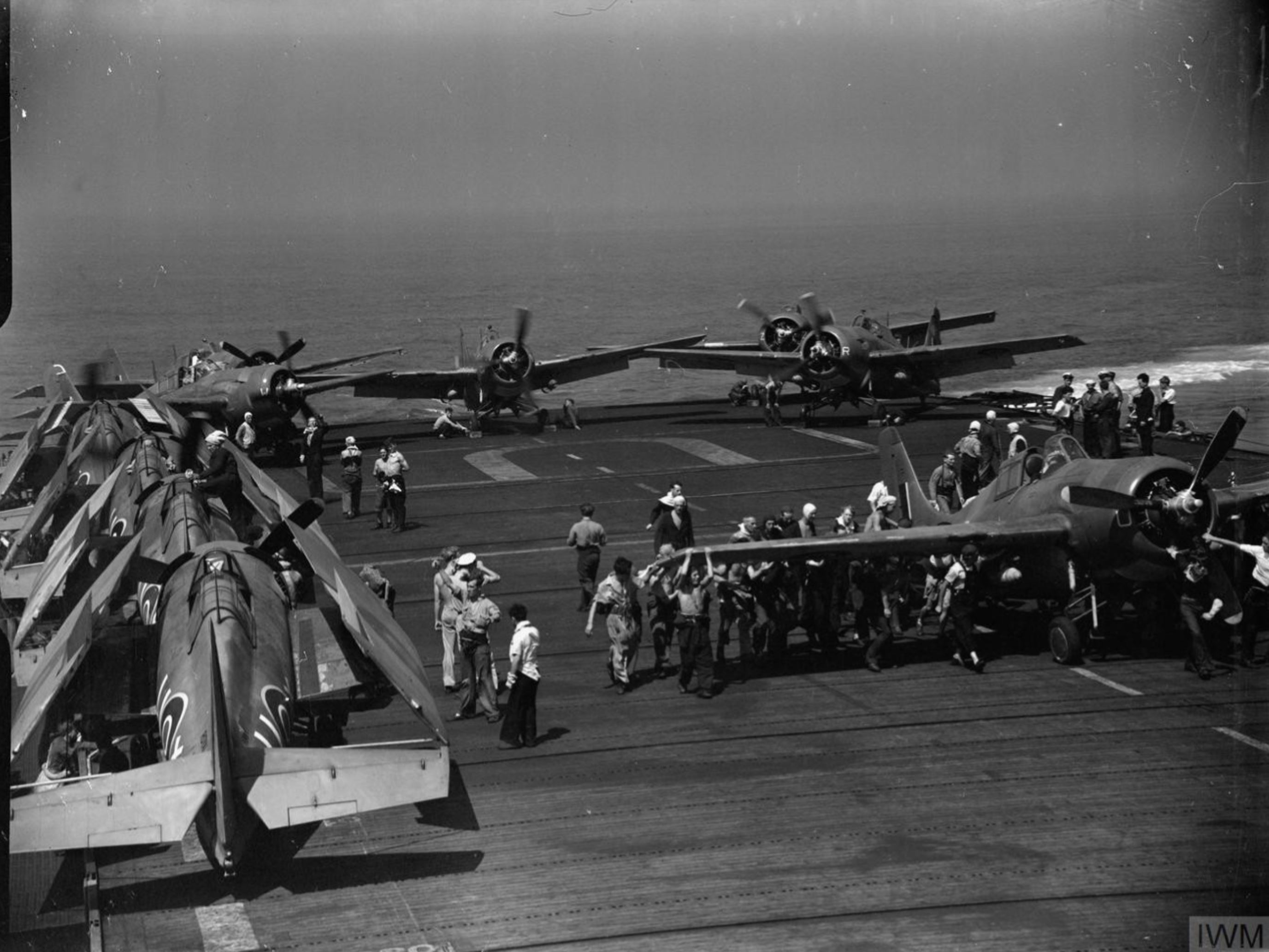 Fleet Air Arm Martlets aboard HMS Pursuer off Southern France 14th 15 Aug 1944 IWM A25277
