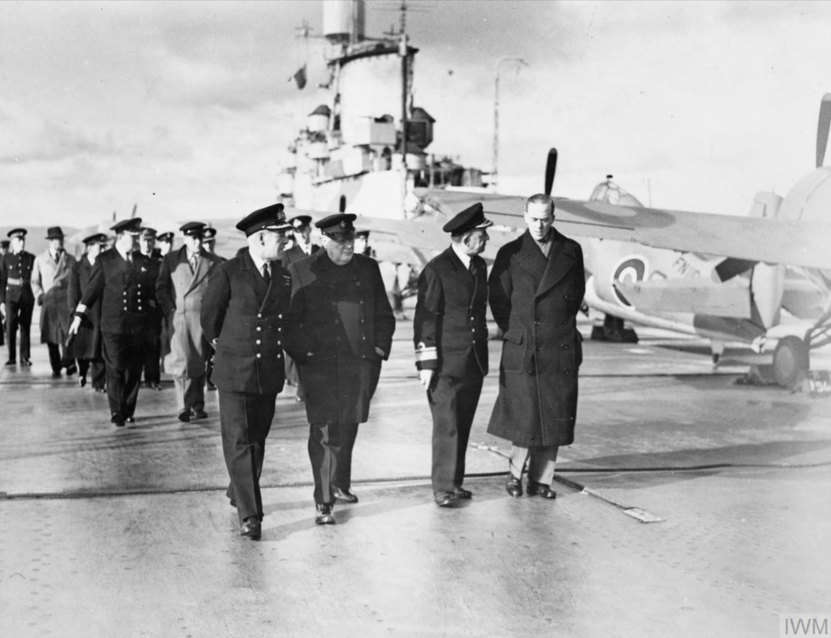 Fleet Air Arm Martlets aboard HMS Victorious during a visit by Winston Churchill 11th Oct 1942 IWM A9325