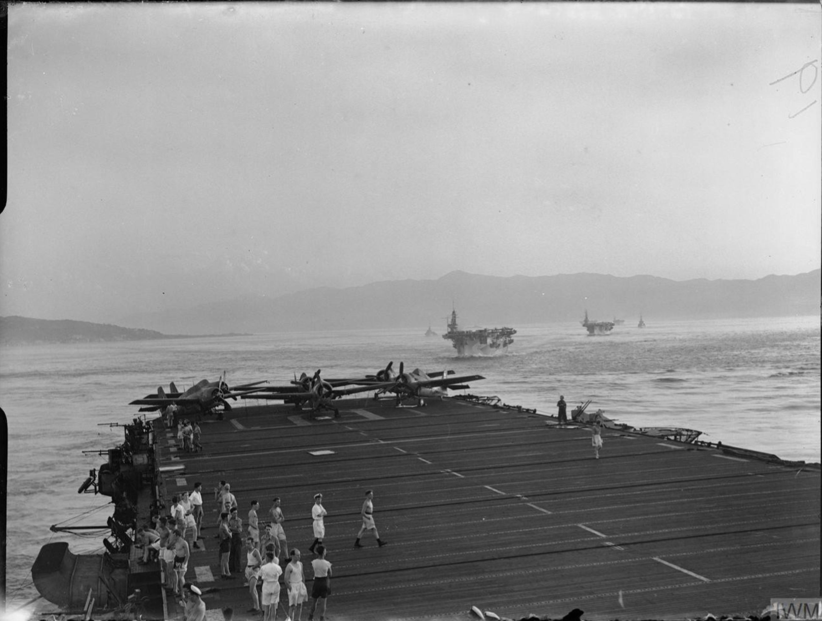 HMS Pursuer on their way to rendezvous for the attack on the south of France 15th Aug 1944 IWM A25189