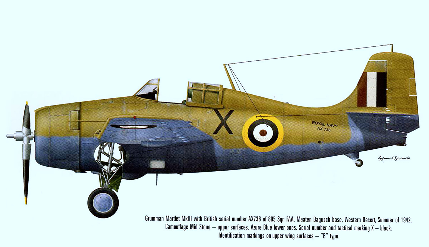 Grumman F4F-3 Martlet RN 805Sqn X AX736 Egypt 1941 0A