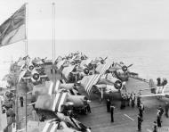 Asisbiz Fleet Air Arm 846NAS Martlets and Avengers aboard HMS Tracker D Day support 11th Jul 1944 IWM A24945