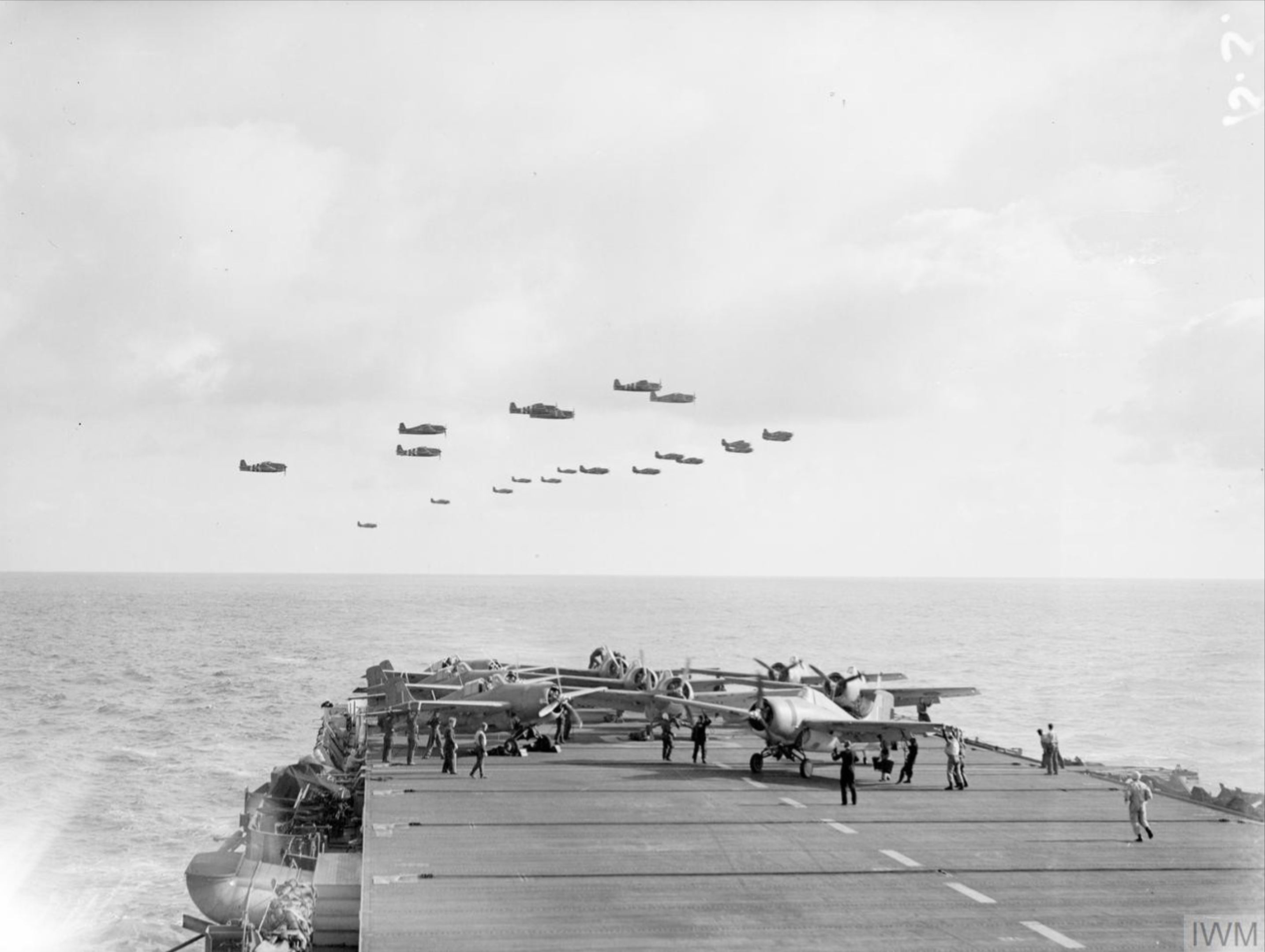 Fleet Air Arm 882Sqn Martlets aboard HMS Searcher 20th Jul 1944 IWM A25040