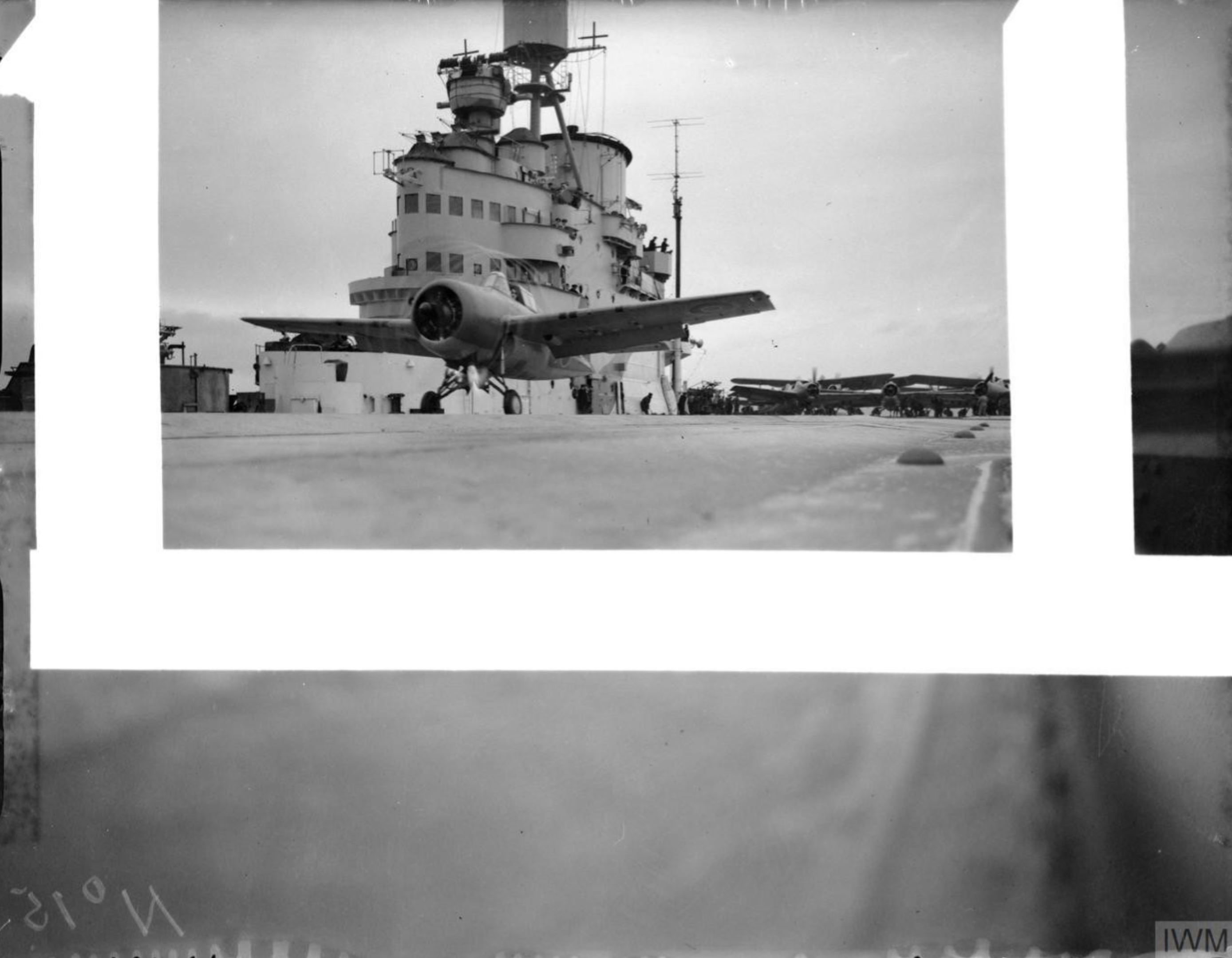 Fleet Air Arm Martlet MkIV FAA 882NAS taking off from HMS Victorious IWM A12545