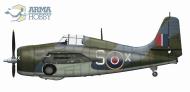 Asisbiz Fleet Air Arm FM 2 Martlet MkIV RN 882NAS SX Ronald F Moore JV768 HMS Searcher off Norway 25th Mar 1945 0A