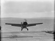 Asisbiz Fleet Air Arm Martlet MkIII FAA 882NAS landing aboard HMS Victorious IWM A12124