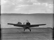 Asisbiz Fleet Air Arm Martlet MkIII FAA 882NAS landing aboard HMS Victorious IWM A12125