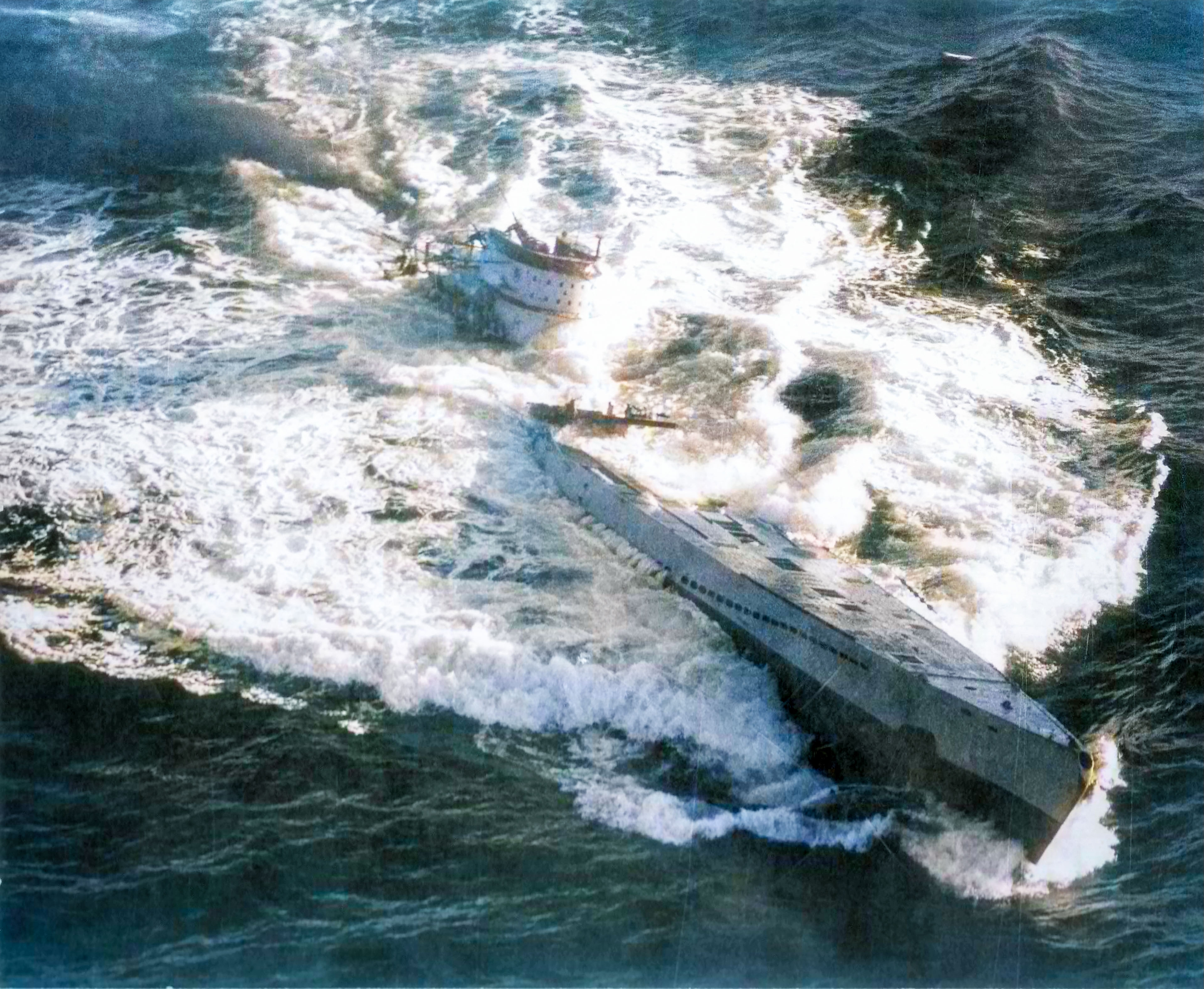 German Kriegsmarine submarine U 185 sunk by VC13 USS Core 13th Aug 1943 01