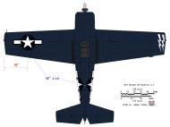 Asisbiz Aircraft scale drawing of a Ford FM 2 Wildcat Top Section Color View 1.48 Scale drawn by J Temma 0A
