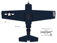 Asisbiz Aircraft scale drawing of a Ford General Motors FM 2 Wildcat Top Section Color View 1.48 Scale drawn by J Temma 0A