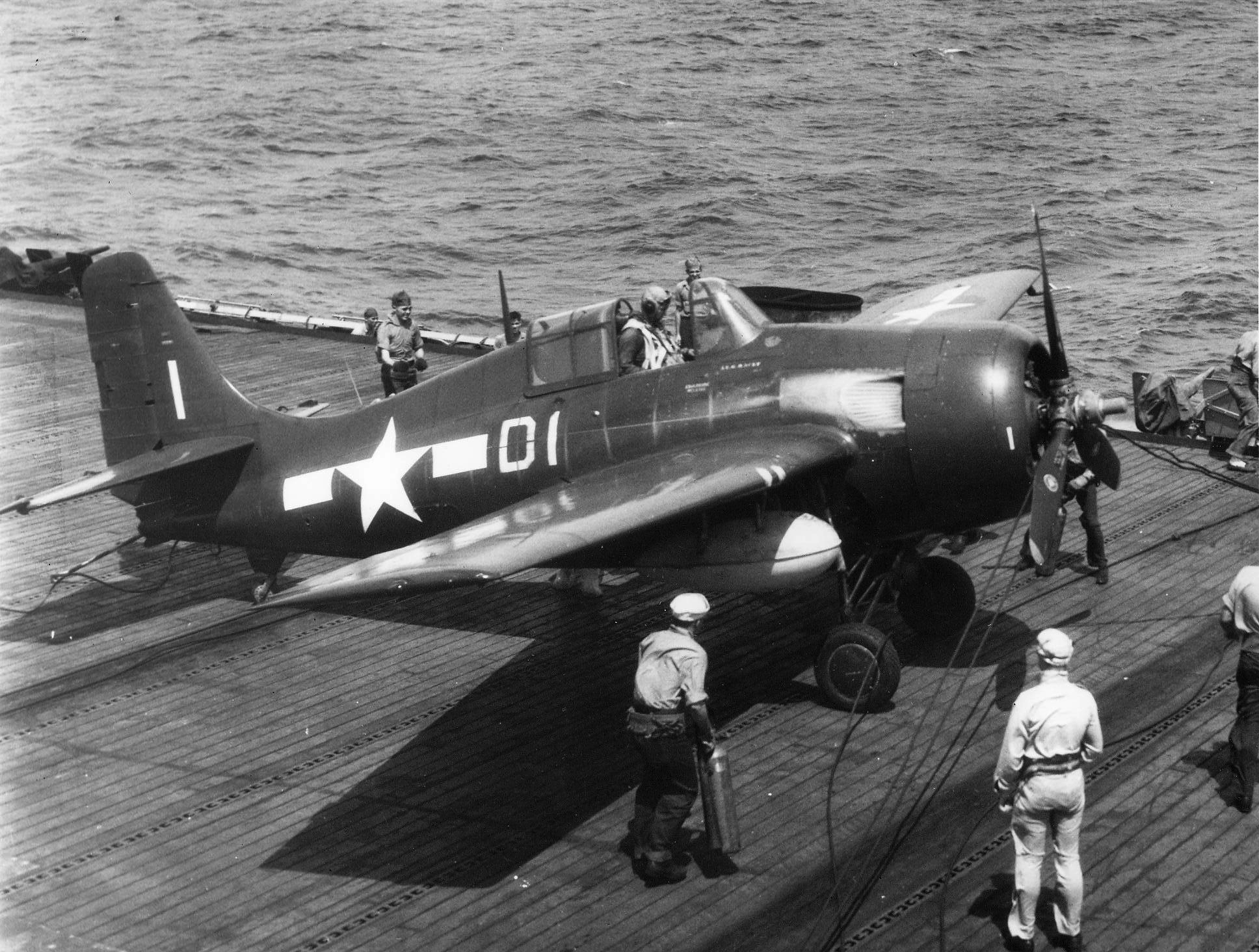 General Motors General Motors FM-2 Wildcat VC-79 White D1 BuNo 55592 USS Sargent Bay 1945 02