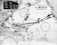 Asisbiz USS Hoggatt Bay (CVE 75) voyage map showing her war time victories UA 57123