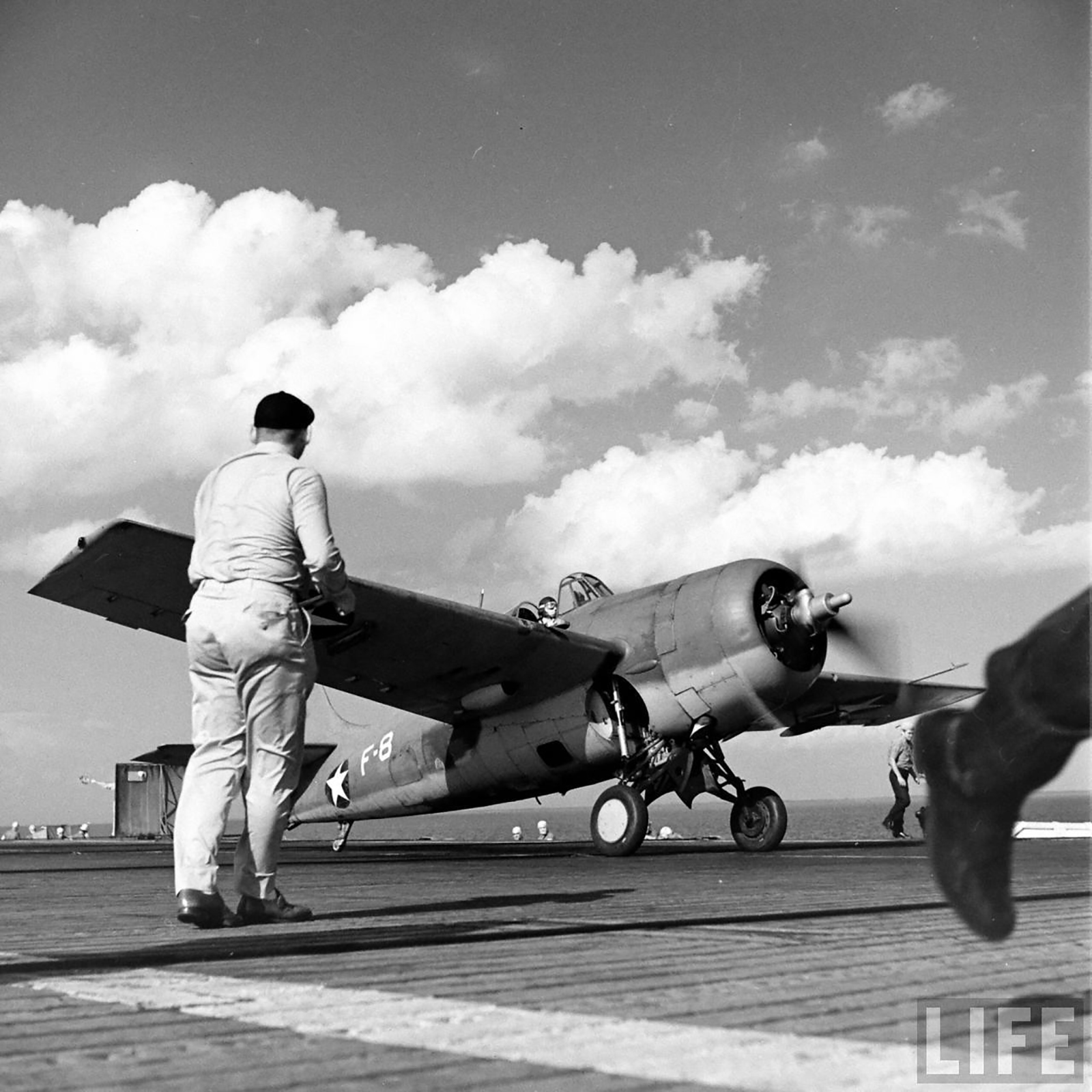 Grumman F4F-3 Wildcat VF-2 White F8 USN Life photo series 1942 01