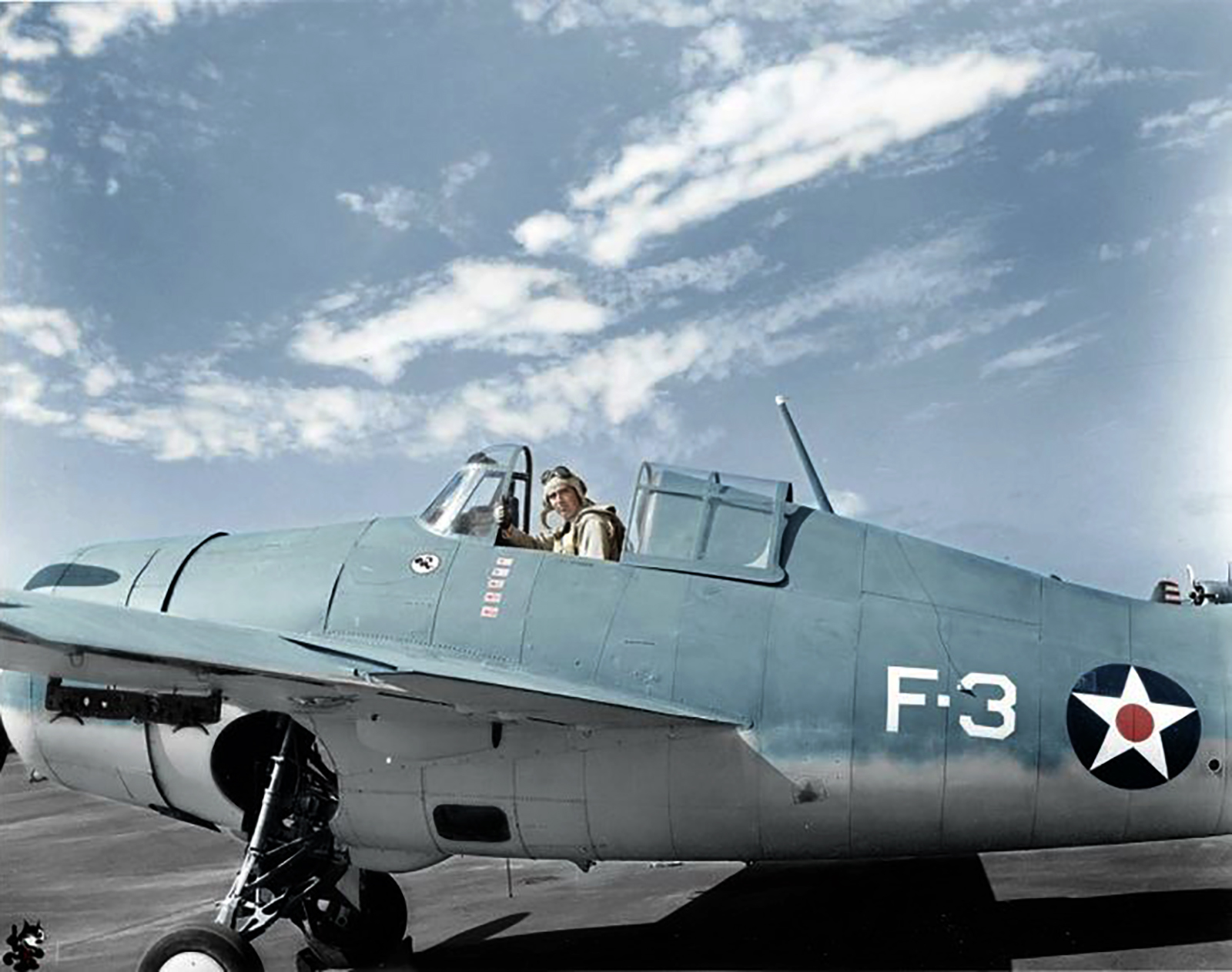 Asisbiz Grumman F4F 3 Wildcat VF-3 White F3 Butch OHare CV 2