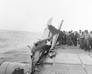 Asisbiz Grumman F4F 4 Wildcat VF 4 landing mishap aboard USS RANGER (CV 4) 25th Aug 1942 80 G 11800