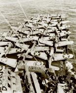 Asisbiz CV 6 USS Enterprise forward flight deck packed with SBD Dauntless and F4F Wildcats 4th Apr 1942 80 G 10150