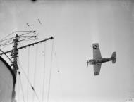 Asisbiz USN Grumman F4F Wildcat flying over Royal Navy ship off Scapa Flow Orkney Islands Scotland 1st May 1942 IWM A9677