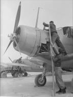 Asisbiz USN VF 71 Grumman F4F 4 Wildcat 71F23 n Douglas TBD Devastator torpedo bomber at RNAS Hatson Apr 1942 IWM A9449