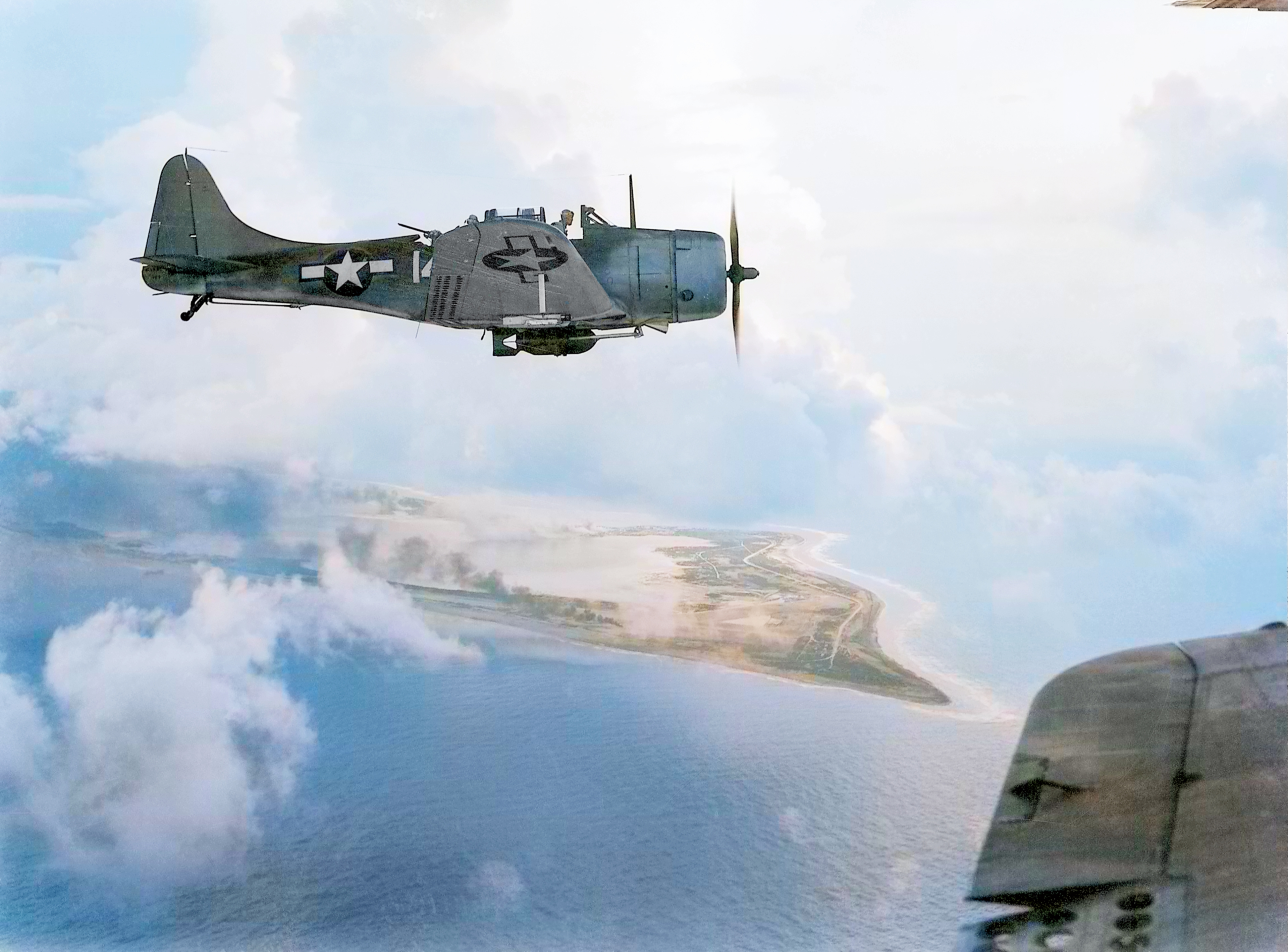 Douglas SBD Dauntless attack Wake Island 5 6th Oct 1943 80-G-43454