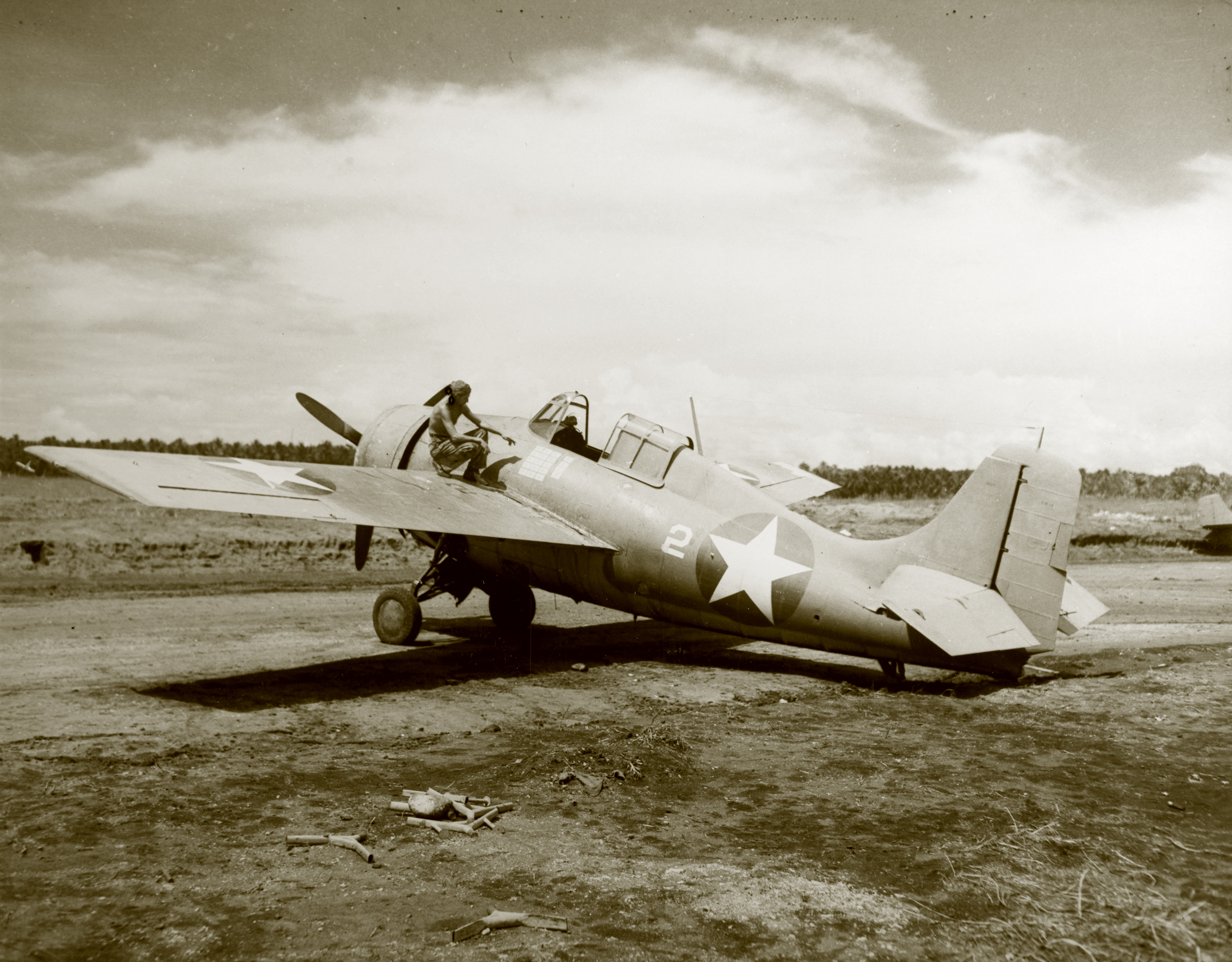 Grumman F4F-4 Wildcat VMF-223 White 2 Maj John L Smith 19 kills Henderson Guadalcanal Feb 1943 80-G-37932