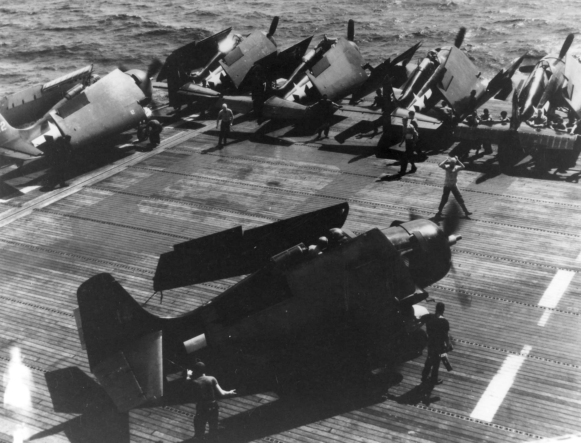 General Motors FM-2 Wildcat VC-77 aboard CVE-81 USS Rudyerd Bay 1945 01