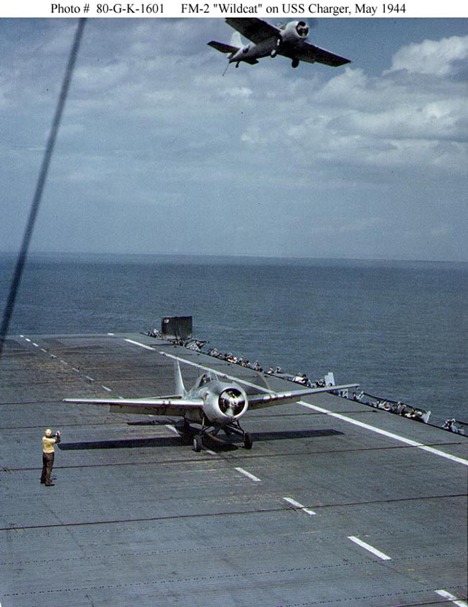 General Motors FM-2 Wildcat from CVE-30 USS Charger in the Chesapeake Bay area 8th May 1944 80-G-K 1601c