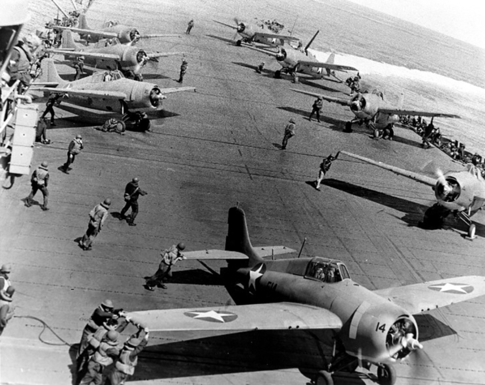 Grumman F4F-3 Wildcat Black 14 aboard CV-16 USS Lexington 1944 01