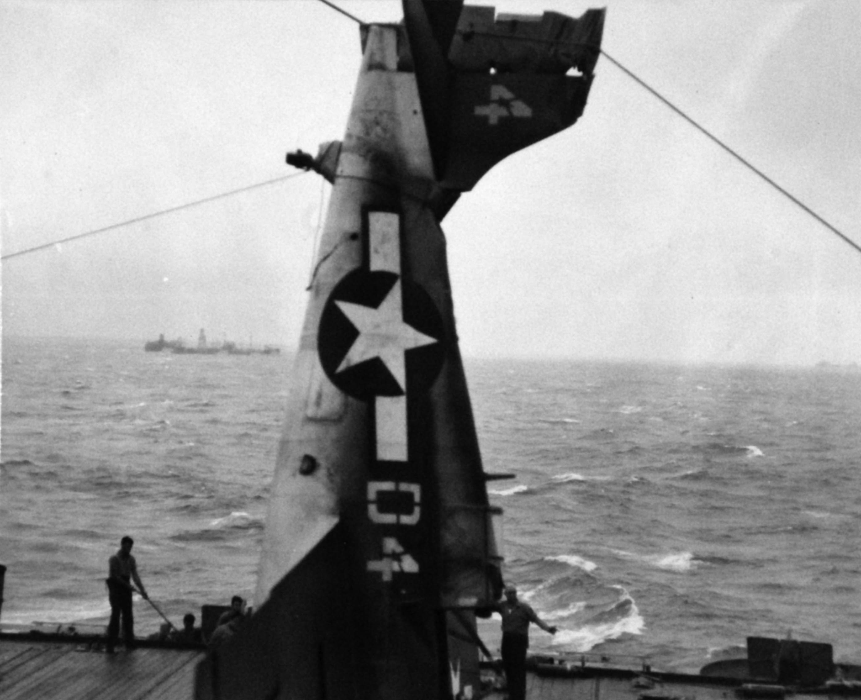 Grumman F4F-3 Wildcat VC-14 White D4 on its nose after a landing mishap 01