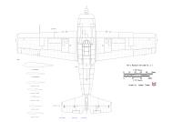 Asisbiz Aircraft scale drawing of a Grumman F4F 3 Wildcat Top View 1.48 Scale drawn by J Temma 0A