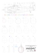 Asisbiz Aircraft scale drawing of a Grumman F4F 4 Wildcat Side and Cross Section View 1.48 Scale drawn by J Temma 0A