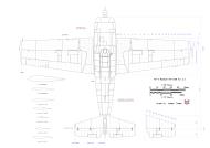 Asisbiz Aircraft scale drawing of a Grumman F4F 4 Wildcat Top View 1.48 Scale drawn by J Temma 0A
