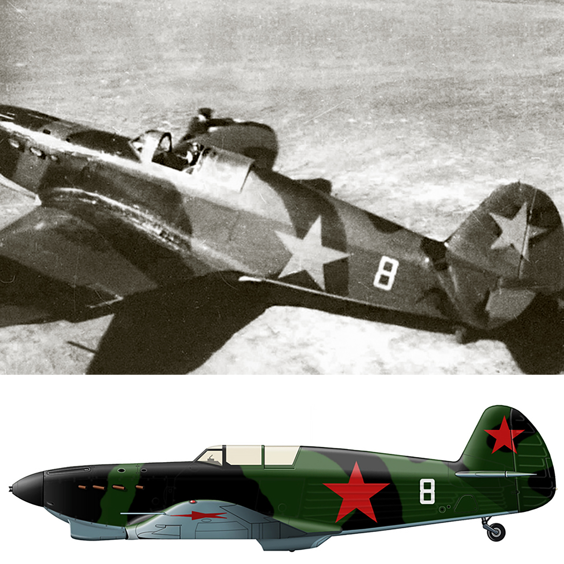 Yakovlev Yak 1 6GvIAP ChF Black Sea Fleet White 8 Khersones airfield Mar 1943 0B