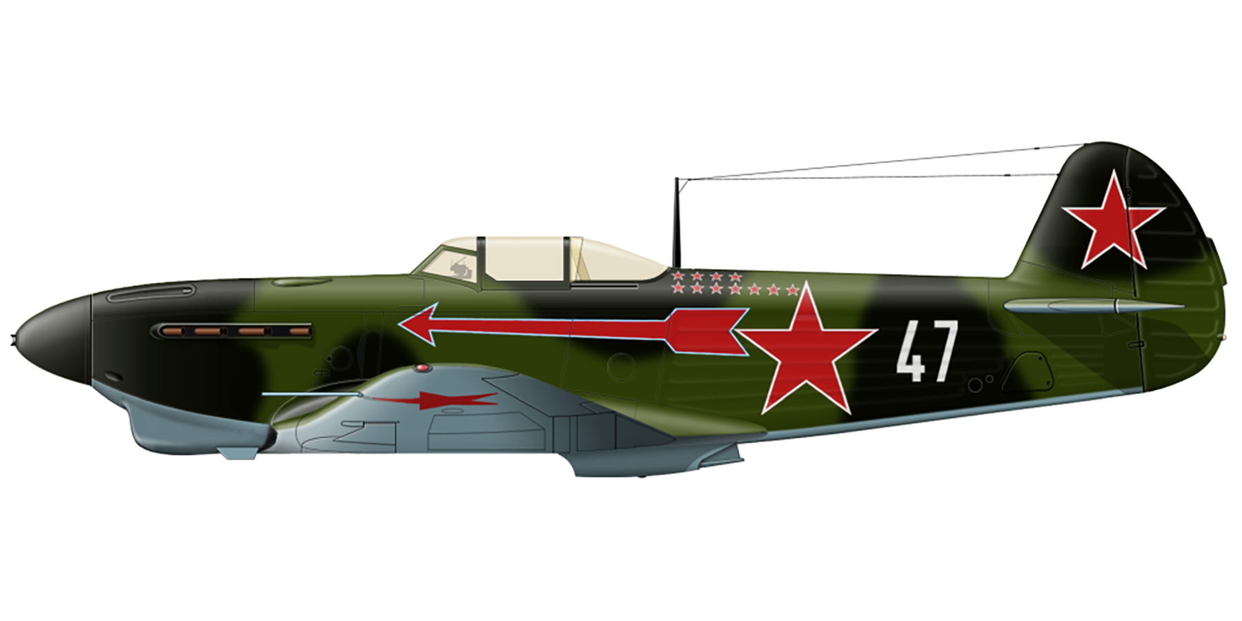 Yakovlev Yak 1B 152GvIAP 203IAD White 47 HSU Sergei Lugansky Voronezh front 1943 0A