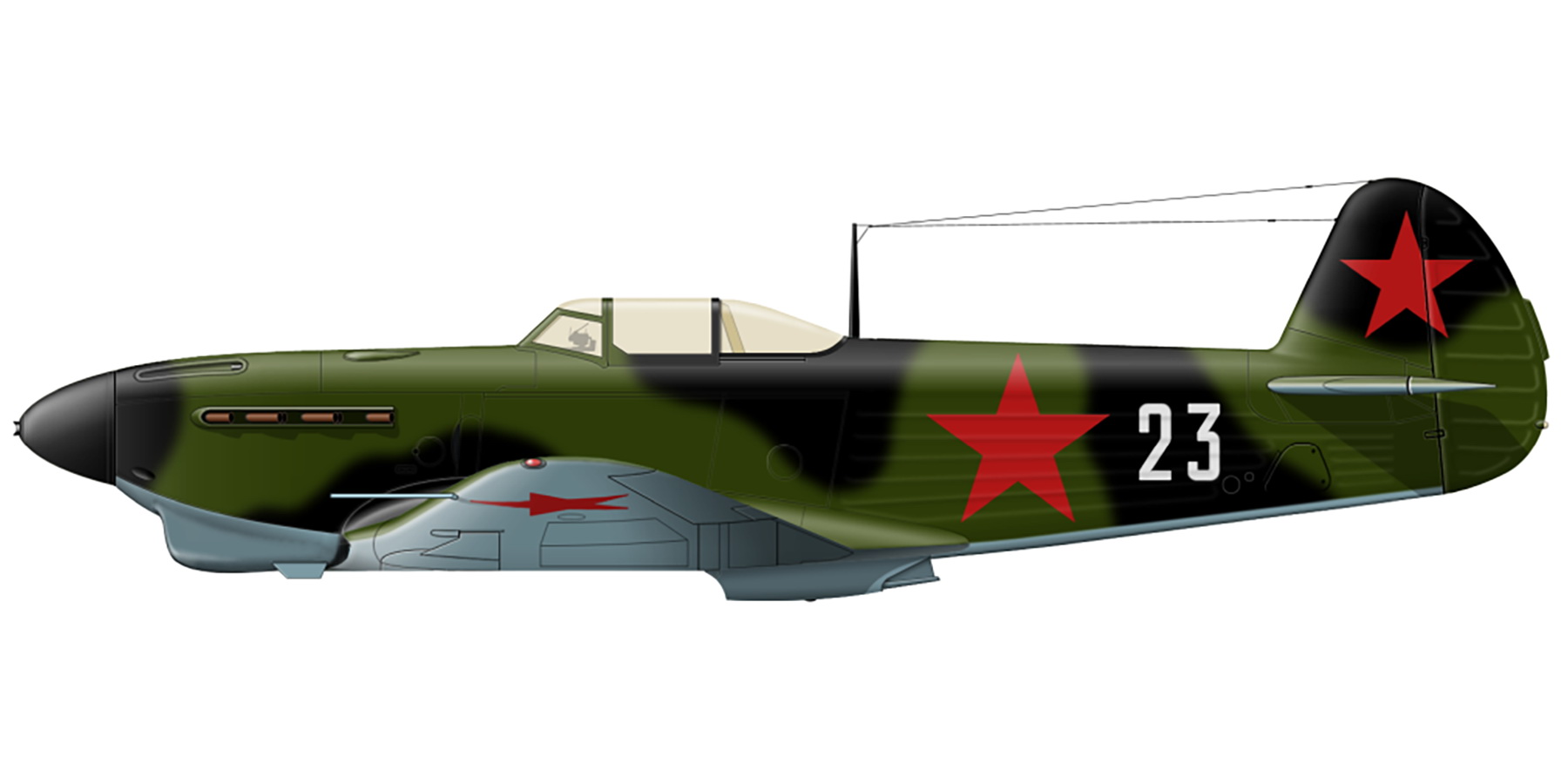 Yakovlev Yak 1B 76GvIAP 6GIAD White 23 with Lydia Vladimirovna Litvyak 1943 0A