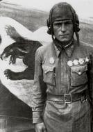 Asisbiz Yakovlev Yak 1B 9GvIAP panther and heart emblem with Sultan Amet Khan 1943 01