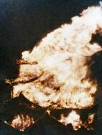 Asisbiz Boeing B 29 20AF bombing results show Nagoya Castle burning after an air raid 14th May 1945 01