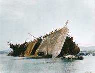 Asisbiz Japan IJN Amagi a 30,000 Ton Battleships converted to a carrier at Kure Naval Base 1945 NA429