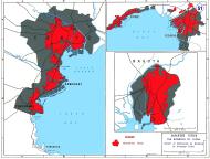 Asisbiz Map showing the areas of Japan's main cities which were destroyed in air attacks during the war 0A