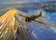 Asisbiz Mitsubishi A6M5a 203 Kokutai 03 09 over Japan painting by Roy Cross 0A