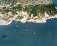 Asisbiz Two Japanese Kawanishi H8K Emily and a Kawanishi H6K Mavis Seaplanes at Kure Naval Base Japan 1945 ASC415